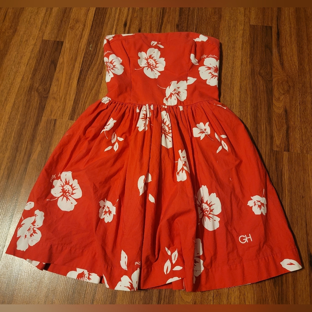 Gilly Hicks Red Floral Tube Dress - Size Medium